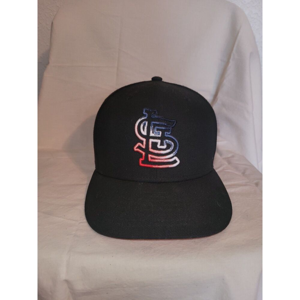 New Era 59FIFTY St Louis Cardinals Hat 7 3/8 Black Red White Blue MLB Fitted stl